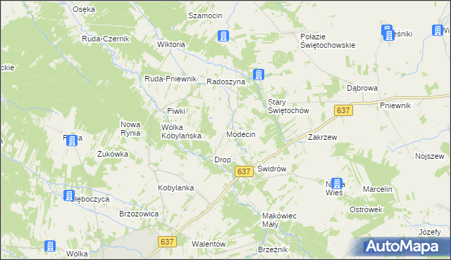 mapa Modecin, Modecin na mapie Targeo