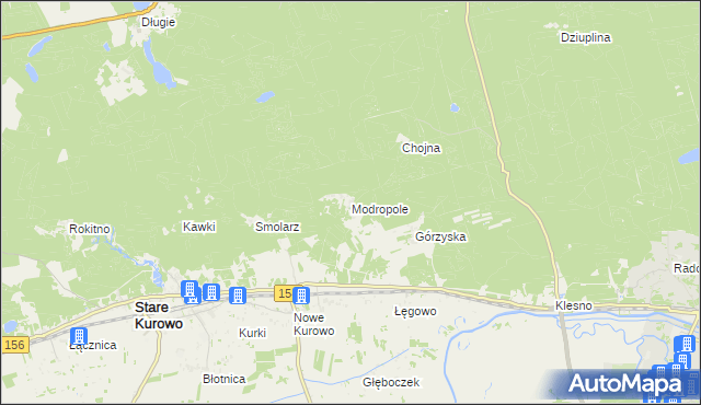 mapa Modropole, Modropole na mapie Targeo