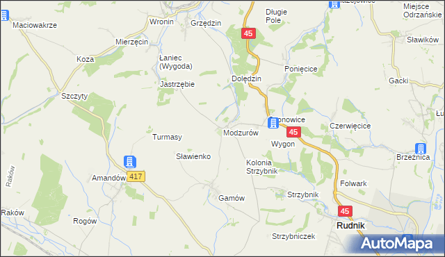 mapa Modzurów, Modzurów na mapie Targeo
