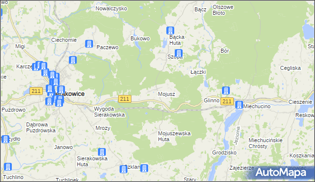 mapa Mojusz, Mojusz na mapie Targeo