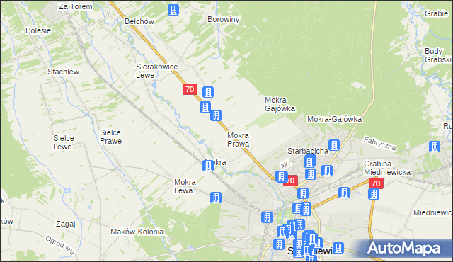 mapa Mokra Prawa, Mokra Prawa na mapie Targeo