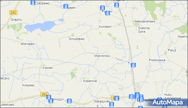 mapa Mokronosy, Mokronosy na mapie Targeo