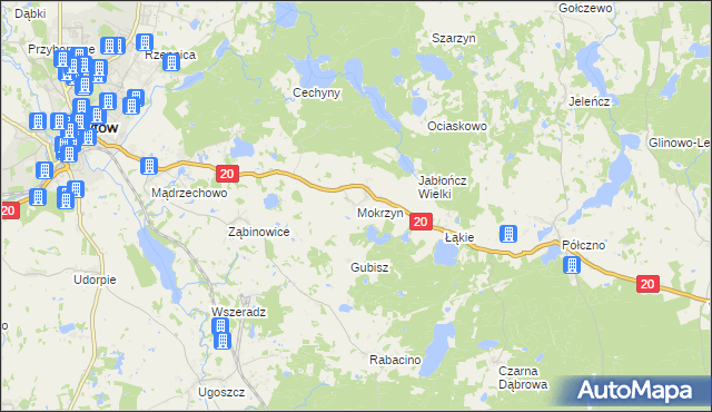 mapa Mokrzyn, Mokrzyn na mapie Targeo