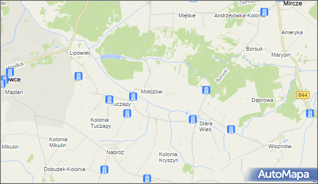 mapa Mołożów-Kolonia, Mołożów-Kolonia na mapie Targeo