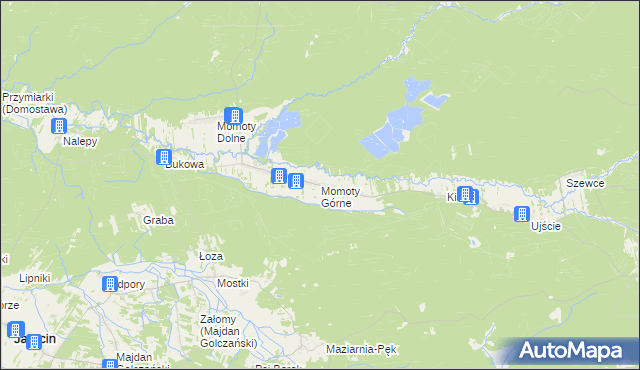 mapa Momoty Górne, Momoty Górne na mapie Targeo