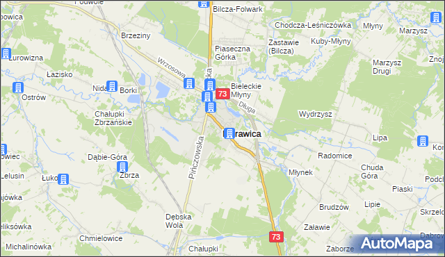 mapa Morawica powiat kielecki, Morawica powiat kielecki na mapie Targeo