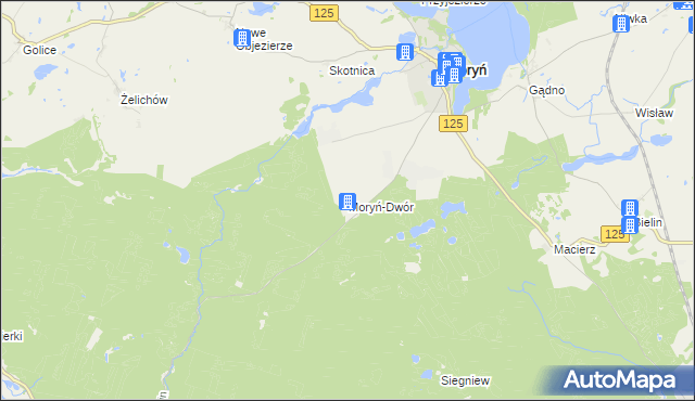 mapa Moryń-Dwór, Moryń-Dwór na mapie Targeo