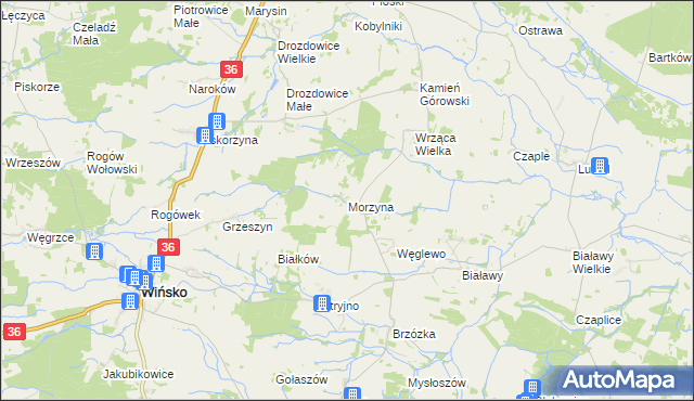 mapa Morzyna, Morzyna na mapie Targeo