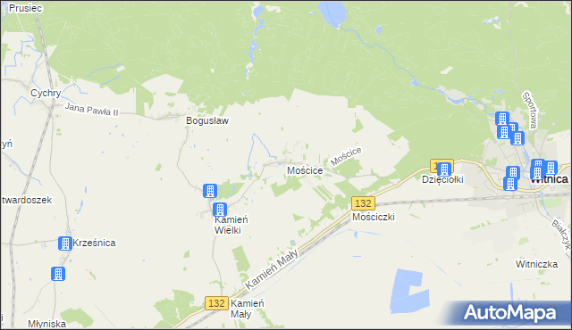 mapa Mościce, Mościce na mapie Targeo