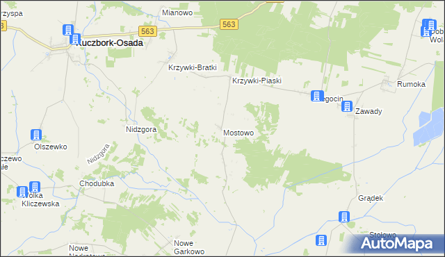 mapa Mostowo gmina Szreńsk, Mostowo gmina Szreńsk na mapie Targeo