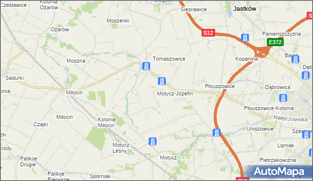 mapa Motycz-Józefin, Motycz-Józefin na mapie Targeo