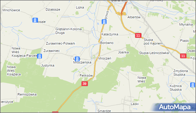 mapa Mroczeń, Mroczeń na mapie Targeo