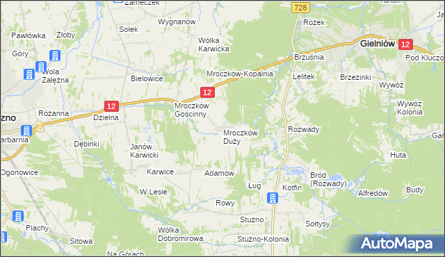 mapa Mroczków Duży, Mroczków Duży na mapie Targeo