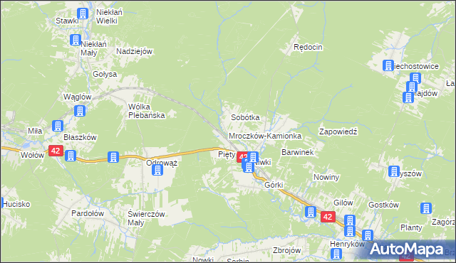 mapa Mroczków-Kamionka, Mroczków-Kamionka na mapie Targeo