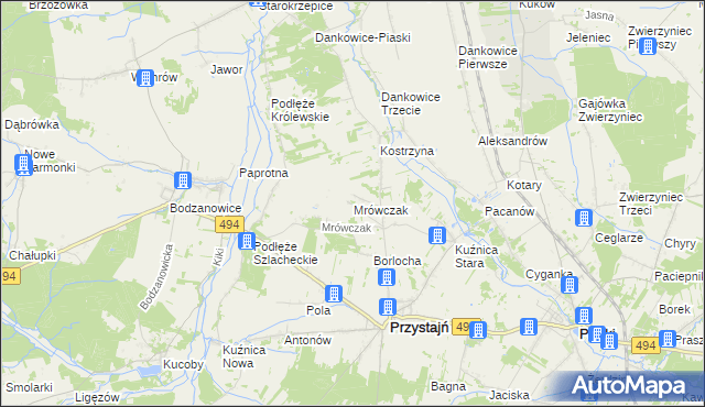 mapa Mrówczak, Mrówczak na mapie Targeo