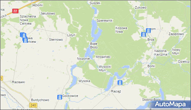 mapa Mrowiniec, Mrowiniec na mapie Targeo
