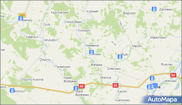 mapa Mrówki gmina Wizna, Mrówki gmina Wizna na mapie Targeo
