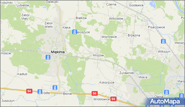 mapa Mrozów, Mrozów na mapie Targeo