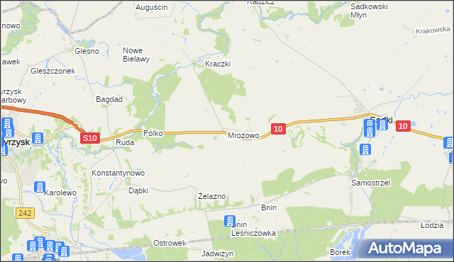 mapa Mrozowo, Mrozowo na mapie Targeo