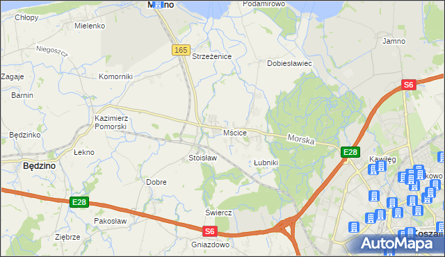 mapa Mścice, Mścice na mapie Targeo