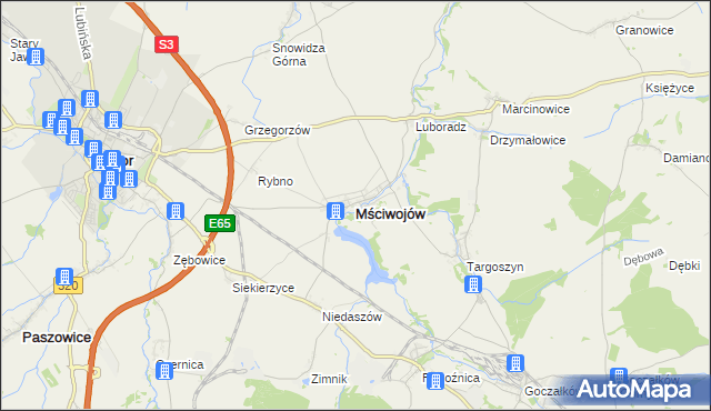 mapa Mściwojów, Mściwojów na mapie Targeo