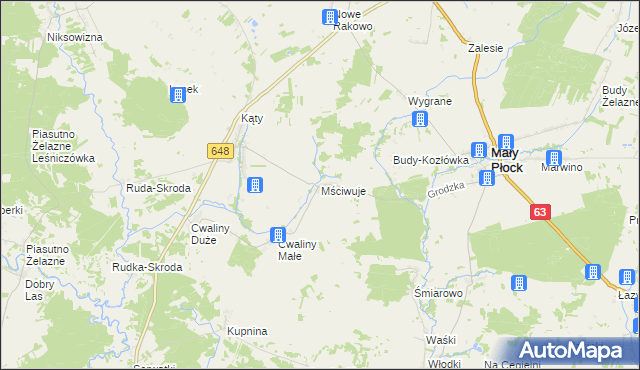 mapa Mściwuje, Mściwuje na mapie Targeo