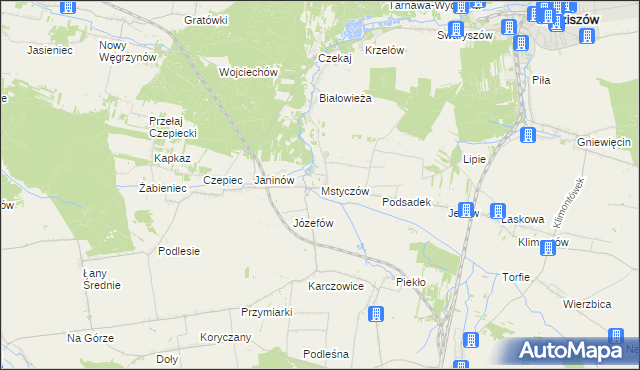mapa Mstyczów, Mstyczów na mapie Targeo