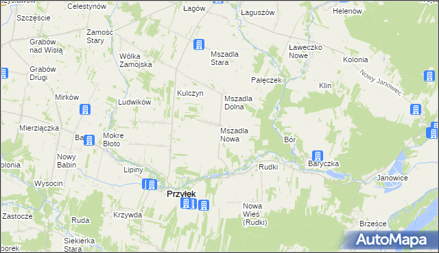 mapa Mszadla Nowa, Mszadla Nowa na mapie Targeo