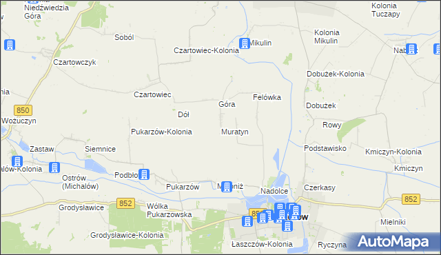 mapa Muratyn, Muratyn na mapie Targeo