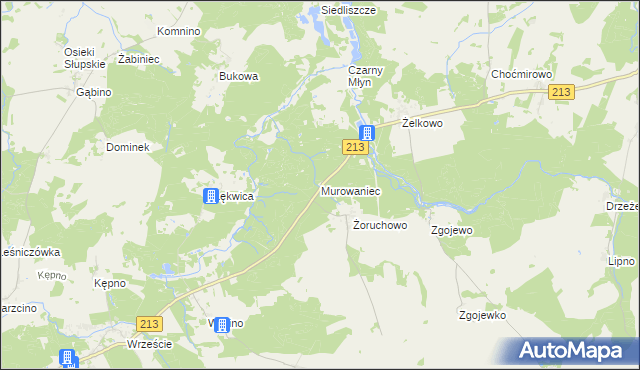 mapa Murowaniec gmina Główczyce, Murowaniec gmina Główczyce na mapie Targeo