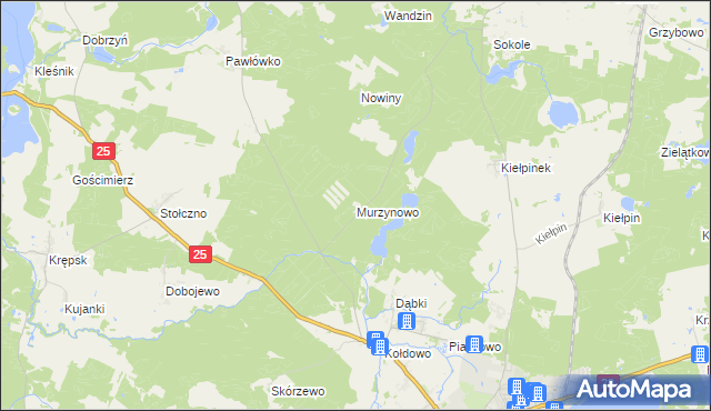 mapa Murzynowo gmina Człuchów, Murzynowo gmina Człuchów na mapie Targeo