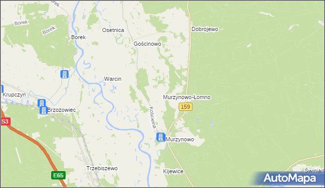 mapa Murzynowo-Łomno, Murzynowo-Łomno na mapie Targeo