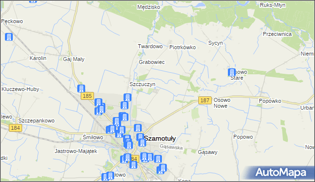 mapa Mutowo, Mutowo na mapie Targeo