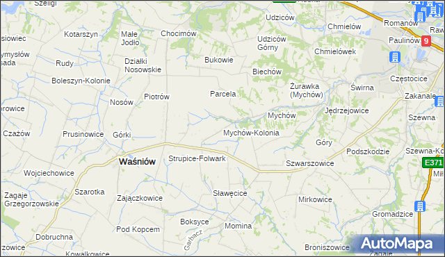 mapa Mychów-Kolonia, Mychów-Kolonia na mapie Targeo