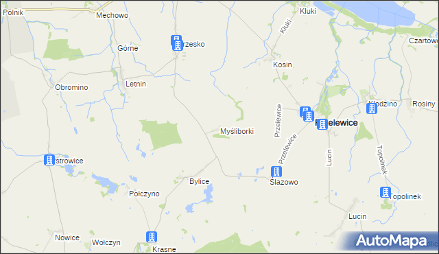 mapa Myśliborki, Myśliborki na mapie Targeo