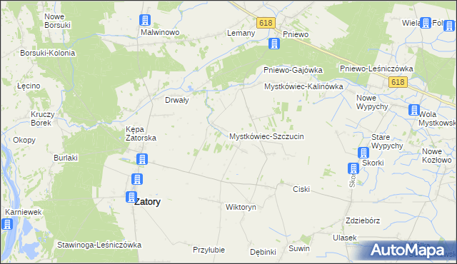 mapa Mystkówiec-Szczucin, Mystkówiec-Szczucin na mapie Targeo