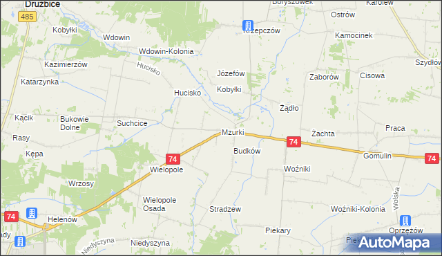 mapa Mzurki, Mzurki na mapie Targeo