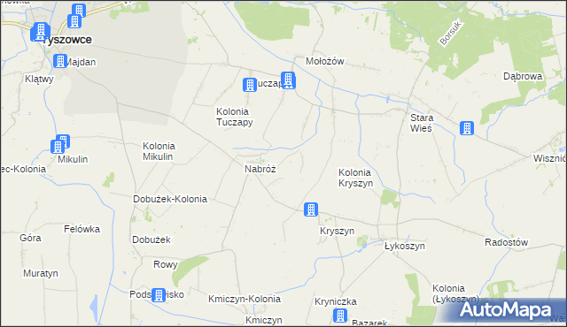 mapa Nabróż-Kolonia, Nabróż-Kolonia na mapie Targeo