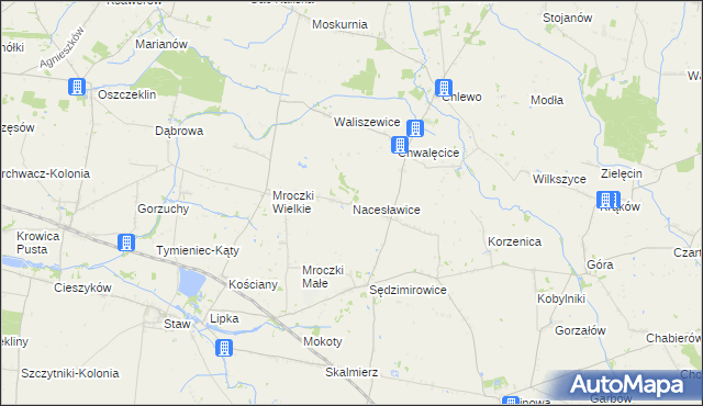 mapa Nacesławice, Nacesławice na mapie Targeo