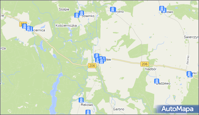 mapa Nacław gmina Polanów, Nacław gmina Polanów na mapie Targeo