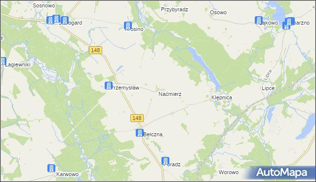 mapa Naćmierz, Naćmierz na mapie Targeo