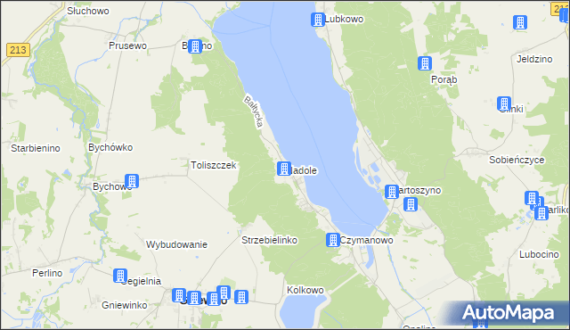 mapa Nadole gmina Gniewino, Nadole gmina Gniewino na mapie Targeo