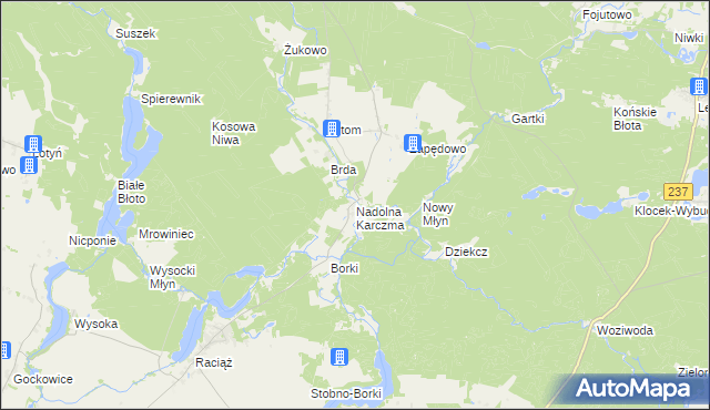 mapa Nadolna Karczma, Nadolna Karczma na mapie Targeo