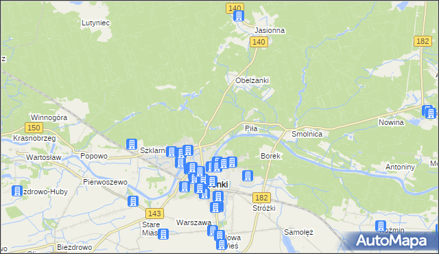 mapa Nadolnik gmina Wronki, Nadolnik gmina Wronki na mapie Targeo