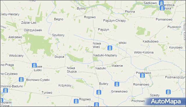 mapa Nadułki-Majdany, Nadułki-Majdany na mapie Targeo