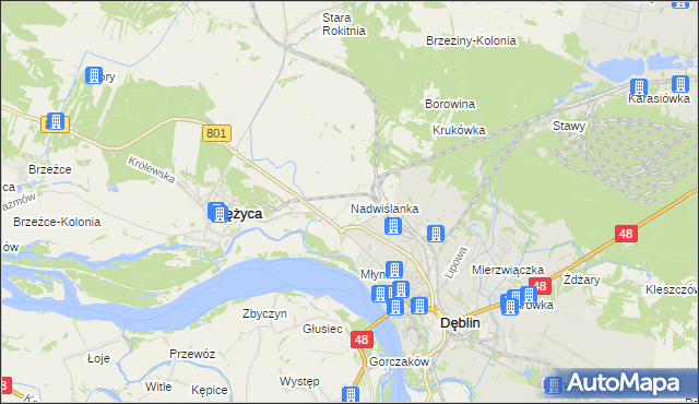 mapa Nadwiślanka, Nadwiślanka na mapie Targeo