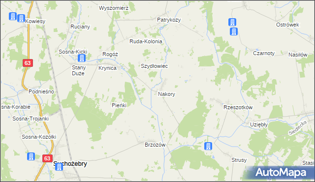 mapa Nakory, Nakory na mapie Targeo