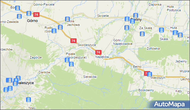 mapa Napęków, Napęków na mapie Targeo