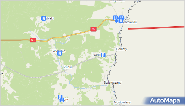 mapa Narejki, Narejki na mapie Targeo