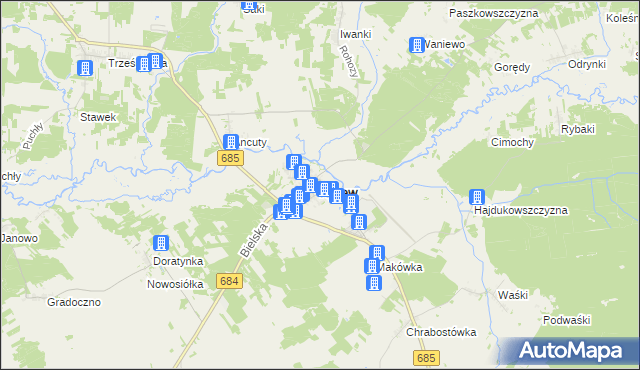 mapa Narew, Narew na mapie Targeo